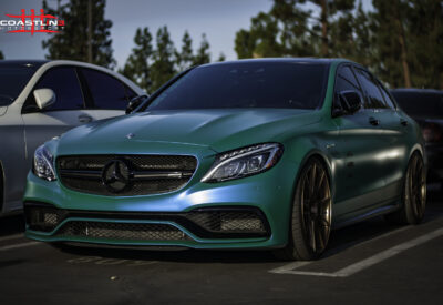 Motor 4 Toys Lowered Mercedes Benz with Vinyl Wrap and Wheels